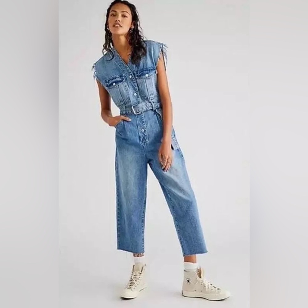 Blank NYC Blue Denim Jumpsuit